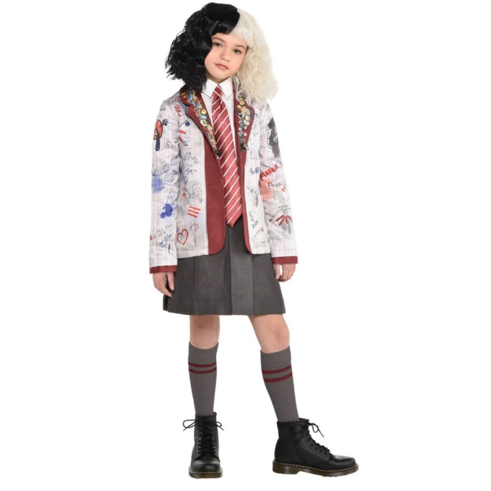 DISNEY Kids 101 DALMATIANS CRUELLA Estella School Uniform Halloween Jacket SZ XL